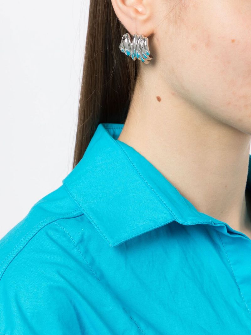 Platinum-plated Clash Hoop Earrings