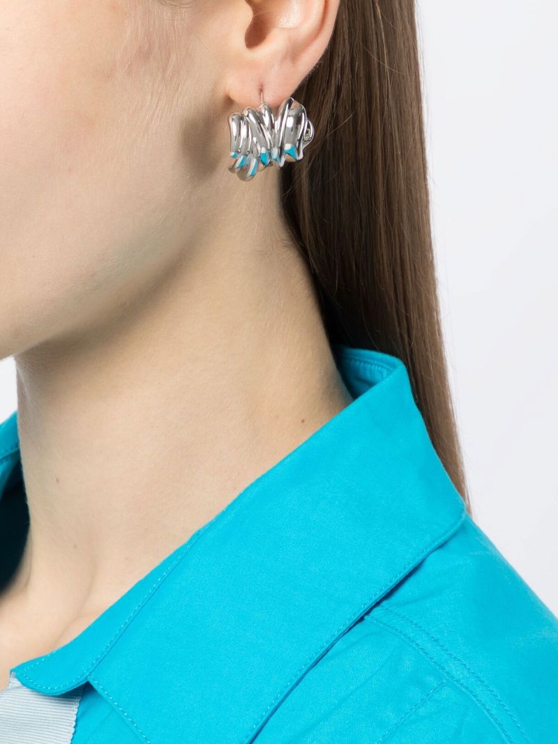 Platinum-plated Clash Hoop Earrings
