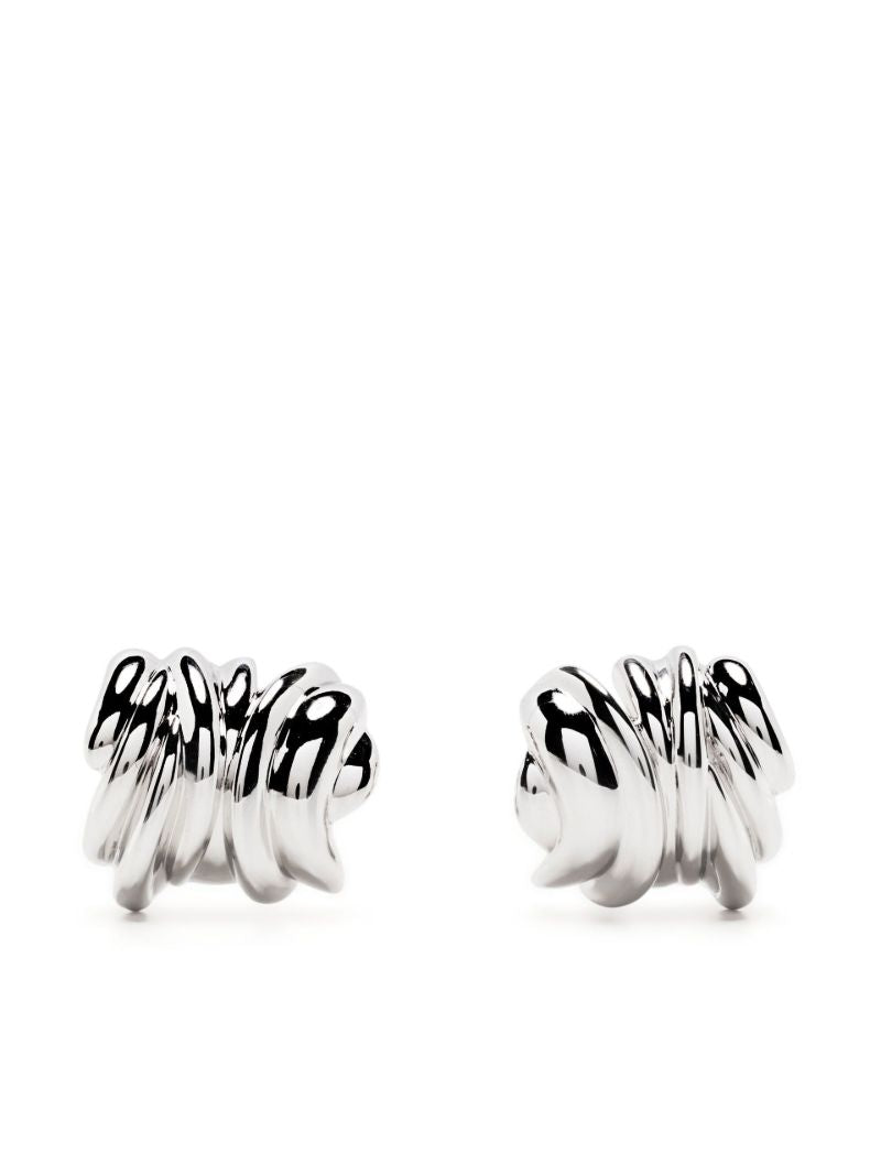 Platinum-plated Clash Hoop Earrings