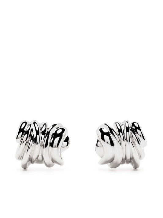 Platinum-plated Clash Hoop Earrings