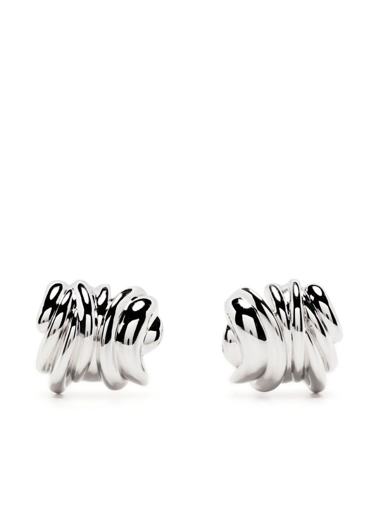 Platinum-plated Clash Hoop Earrings