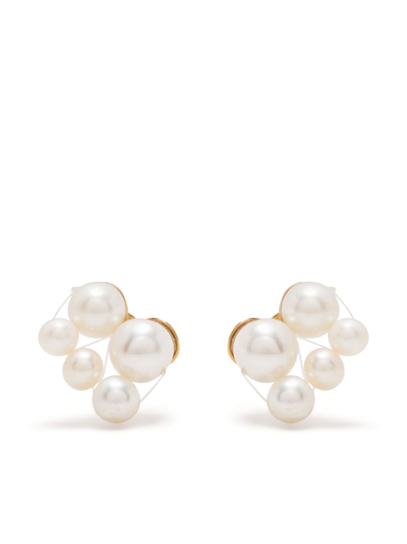 Gold Vermeil Universal Code Pearl Stud Earrings