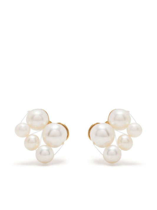 Gold Vermeil Universal Code Pearl Stud Earrings