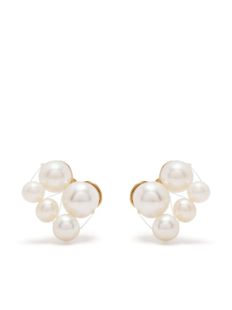 Gold Vermeil Universal Code Pearl Stud Earrings
