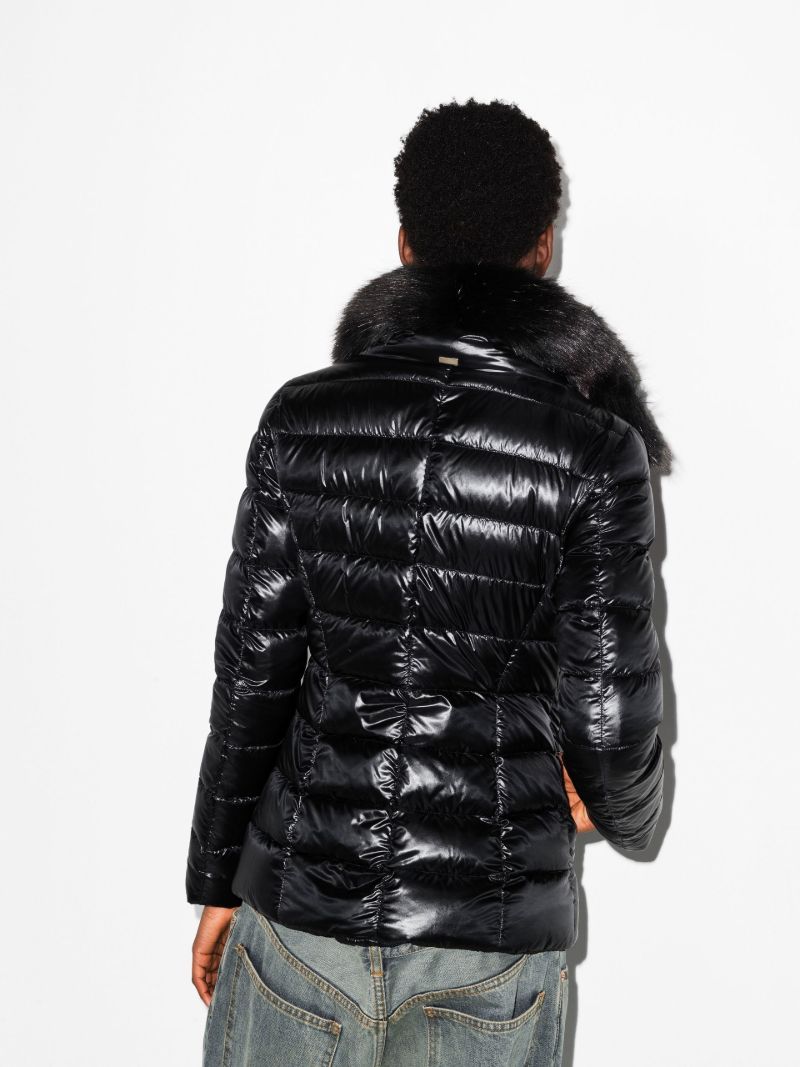Black Claudia Hooded Down Jacket