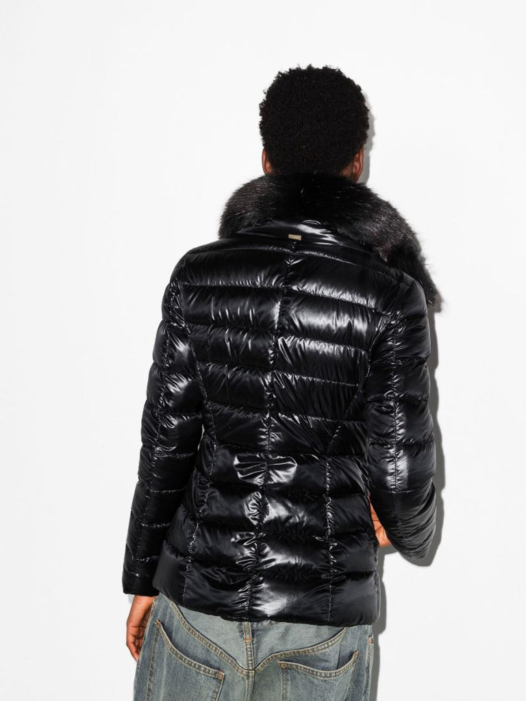 Black Claudia Hooded Down Jacket