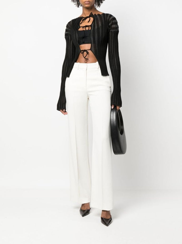Black Katrina Ribbed Knit Top