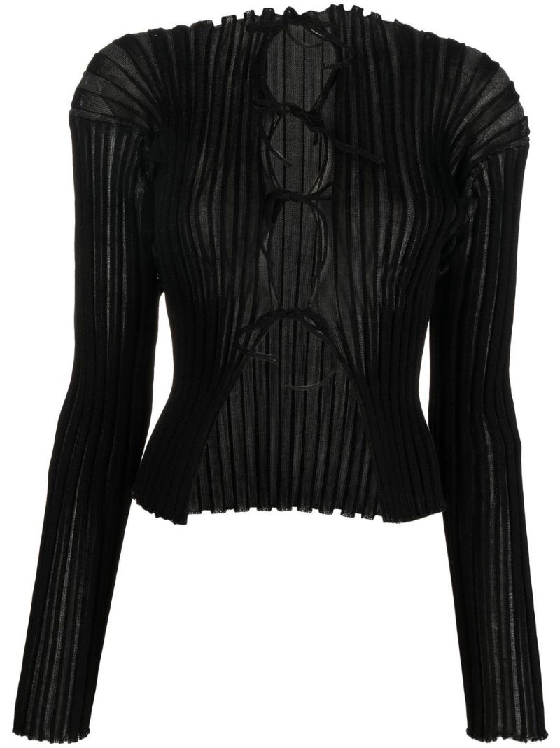 Black Katrina Ribbed Knit Top