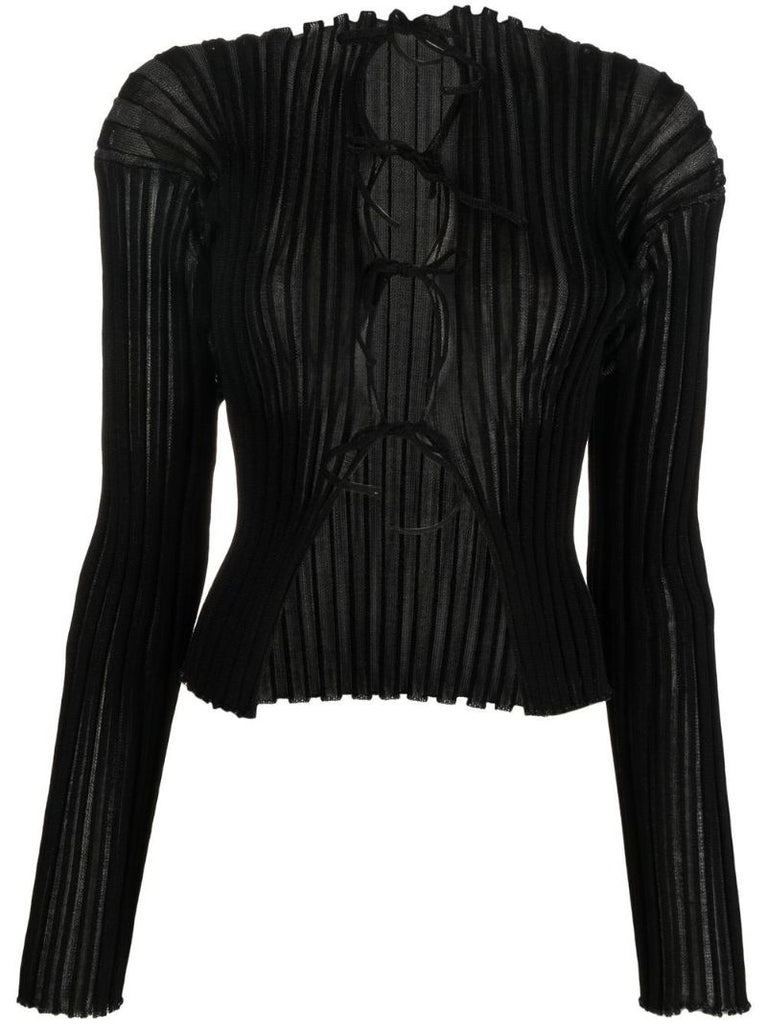Black Katrina Ribbed Knit Top
