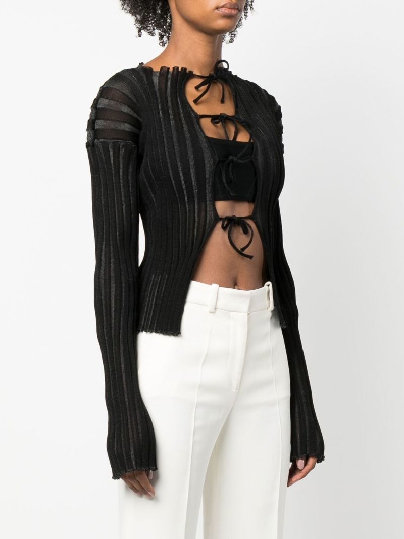 Black Katrina Ribbed Knit Top
