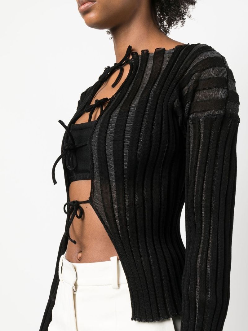 Black Katrina Ribbed Knit Top