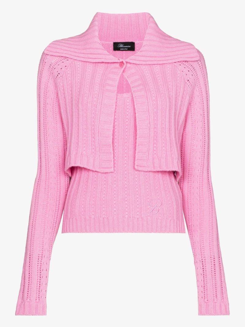 Pink Cable Knit Two-piece Set