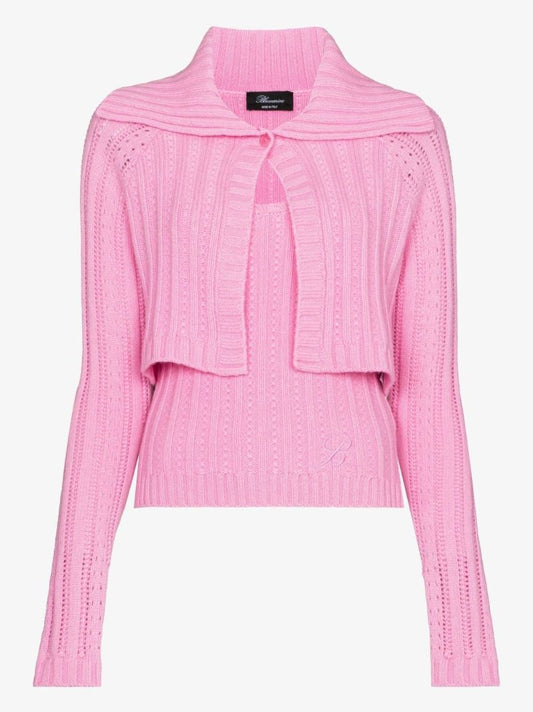 Pink Cable Knit Two-piece Set