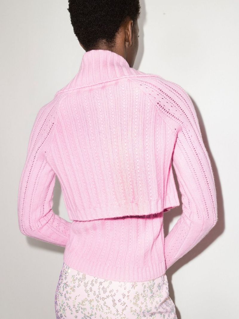 Pink Cable Knit Two-piece Set