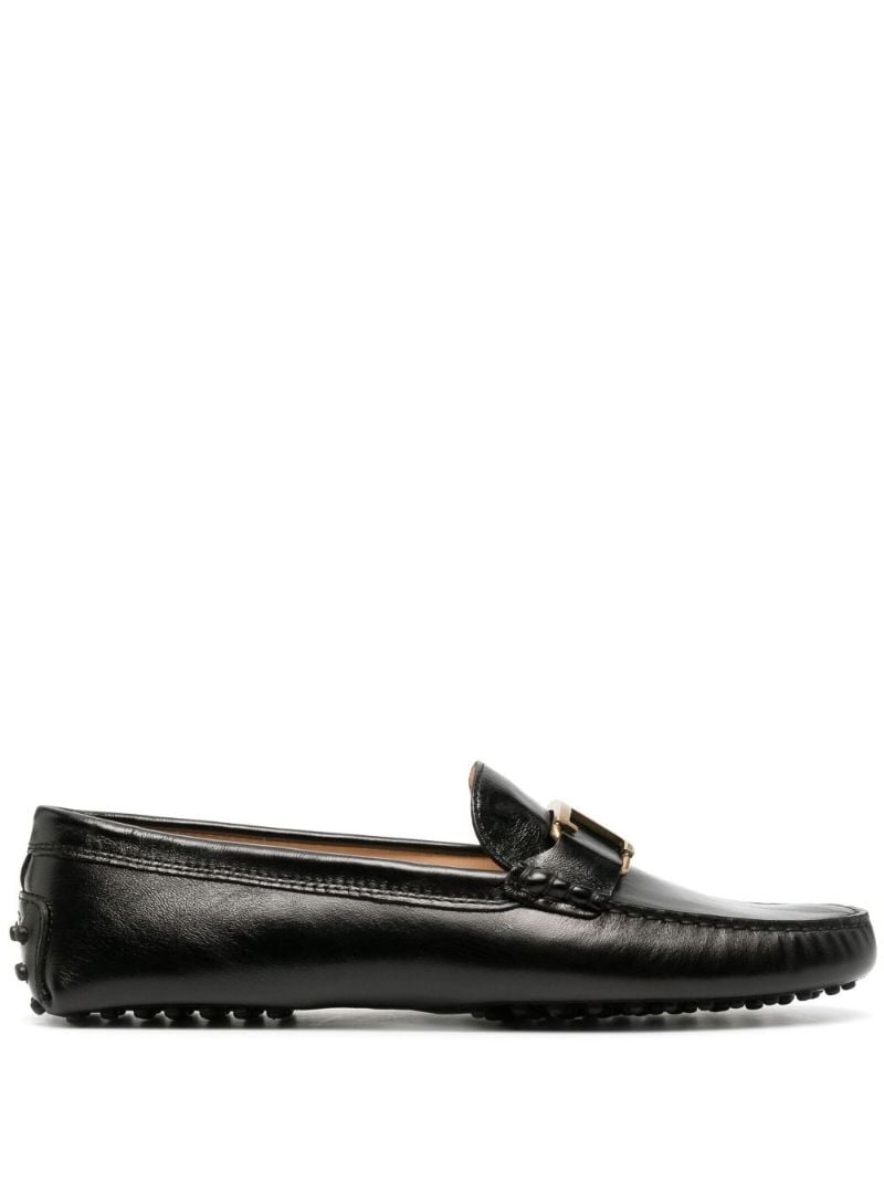 Black Gommino Leather Driving Shoes