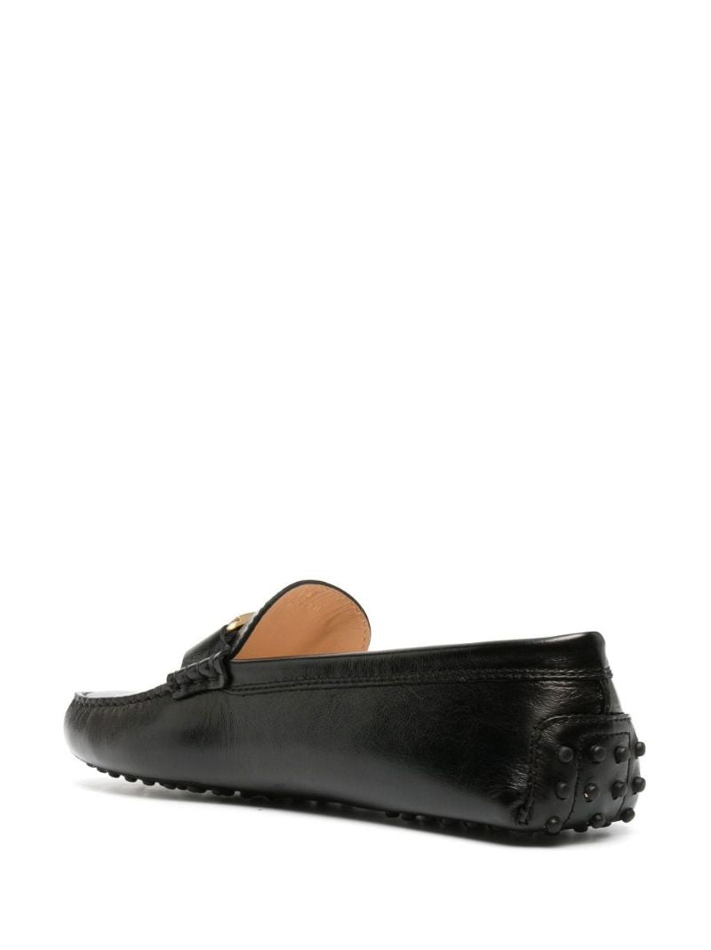 Black Gommino Leather Driving Shoes