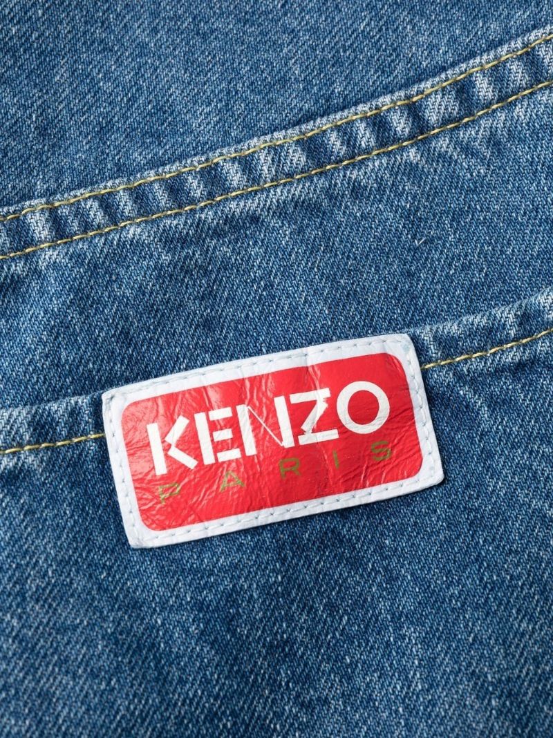 Blue High-rise Straight-leg Jeans
