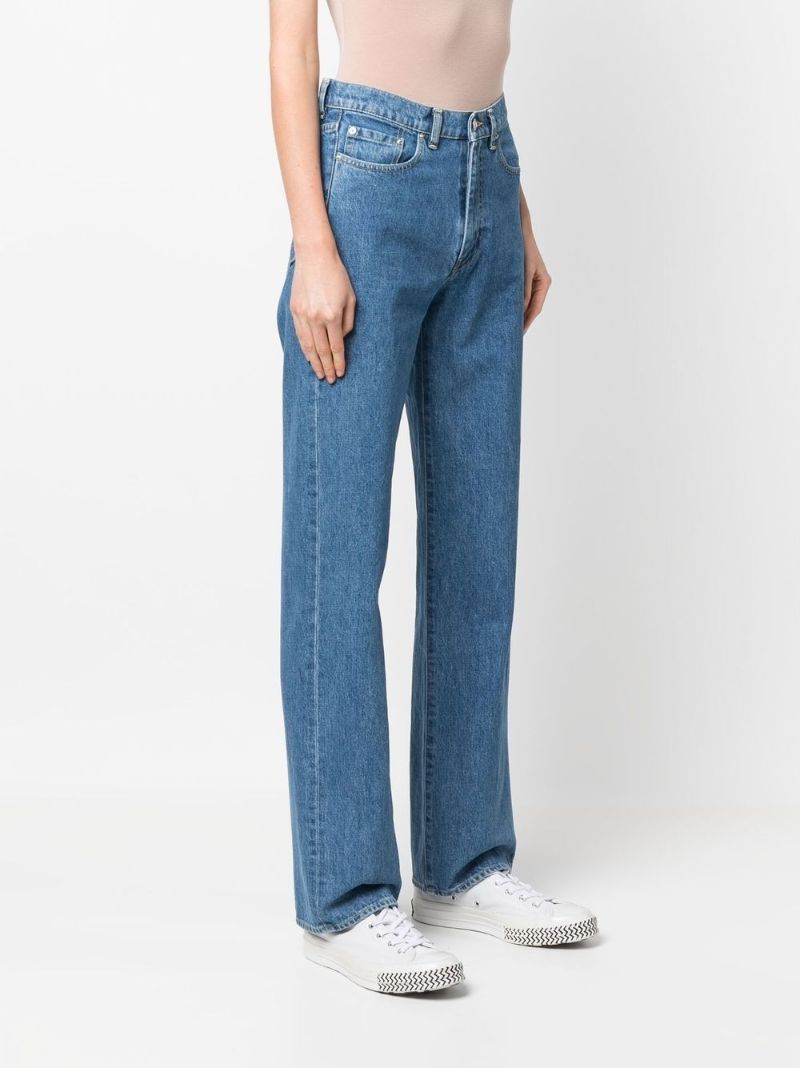 Blue High-rise Straight-leg Jeans