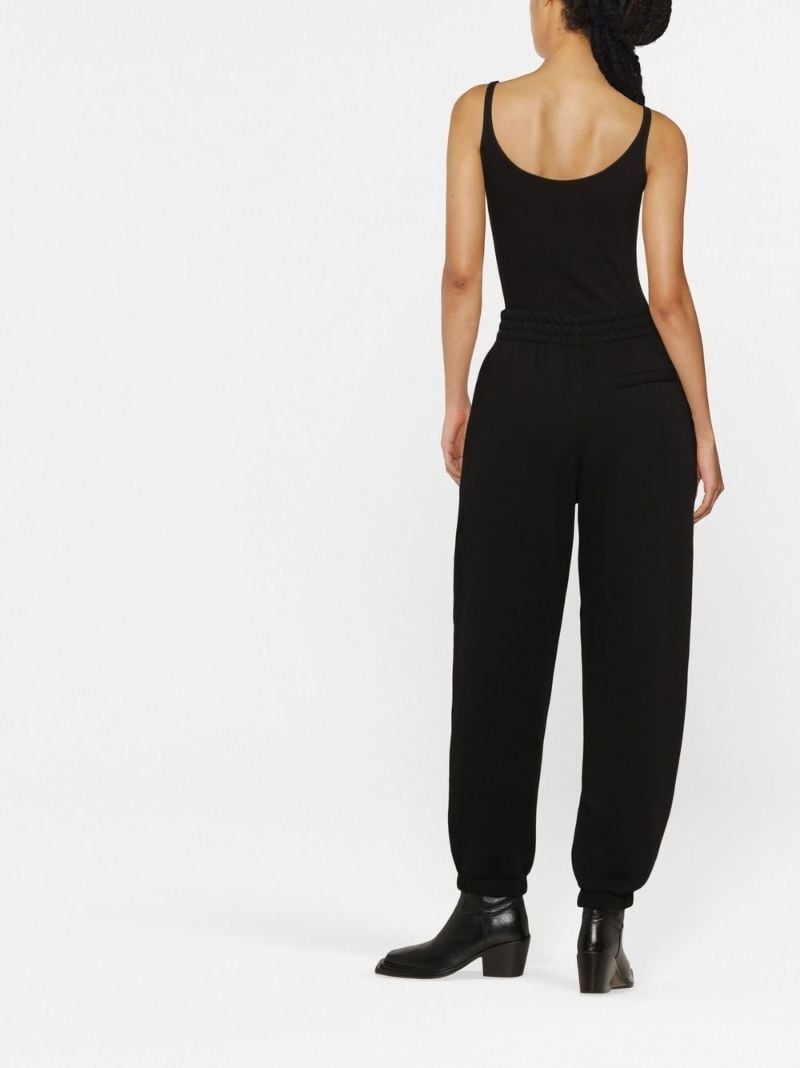 Black Logo Print Tapered Track Pants