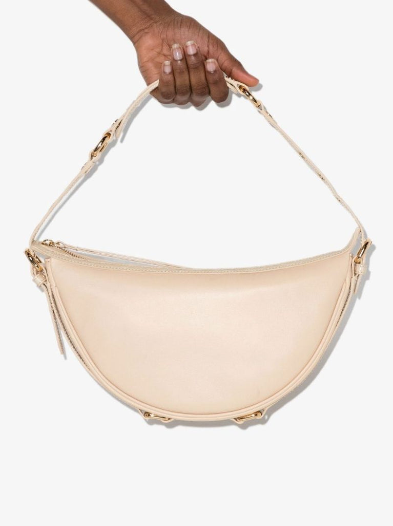 Neutral Gib Leather Shoulder Bag