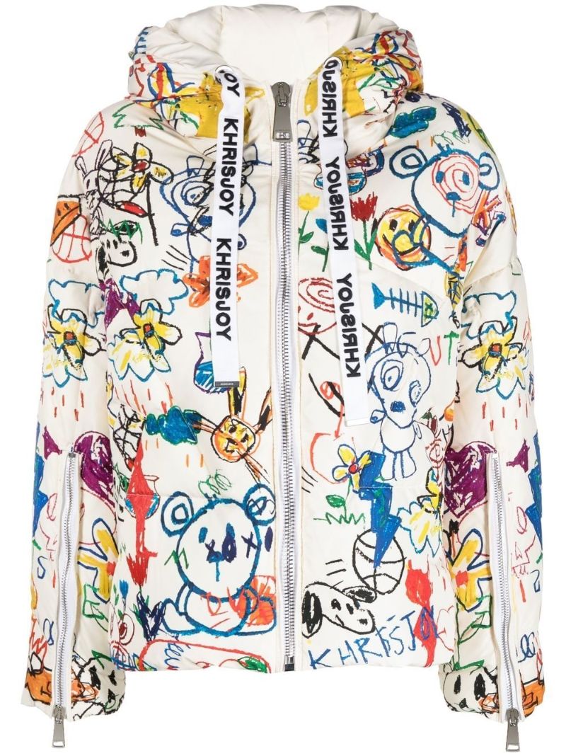 Neutral Puff Khris Graffiti Bear Down Jacket