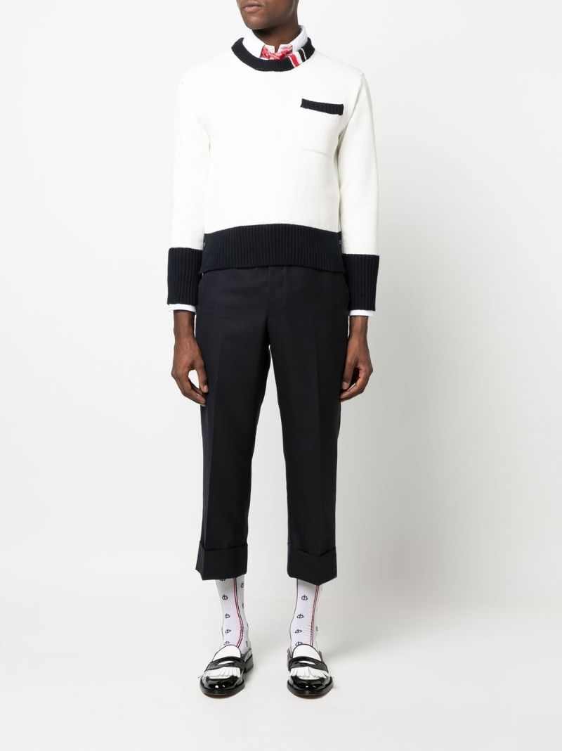 Blue Rwb Stripe Cropped Trousers