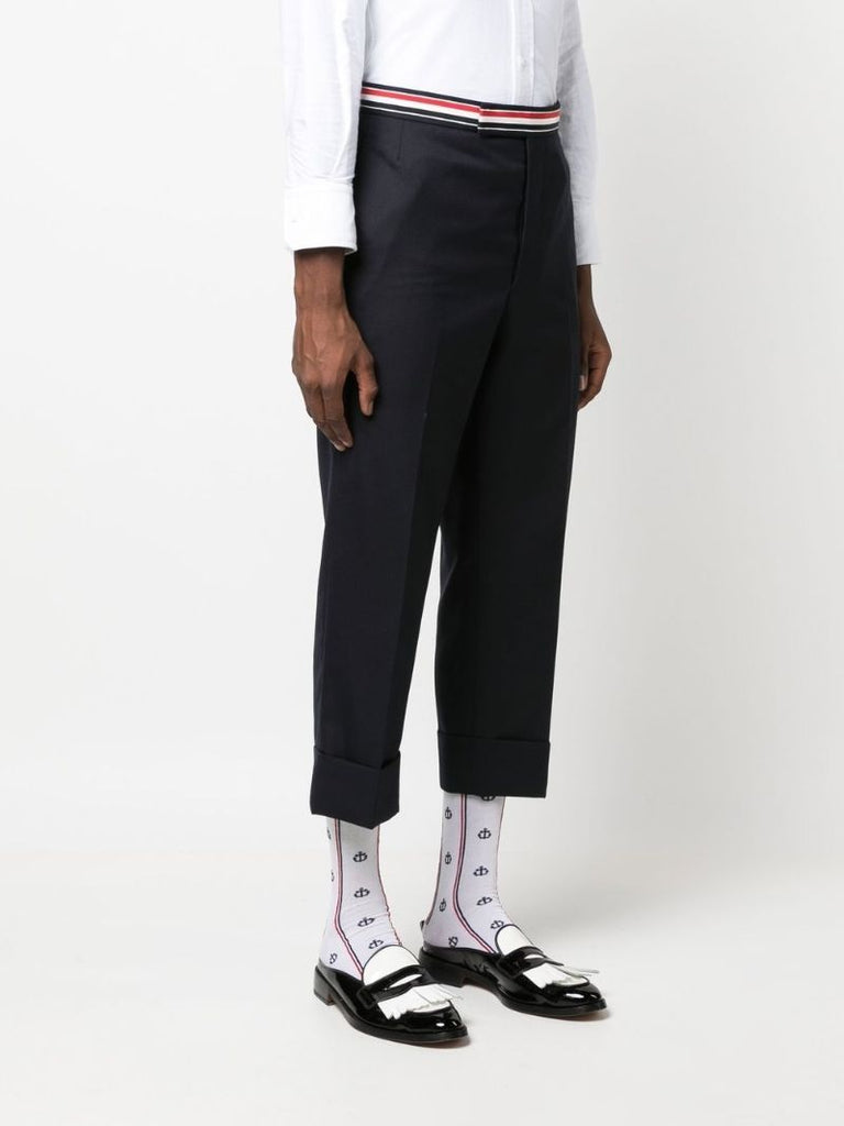 Blue Rwb Stripe Cropped Trousers