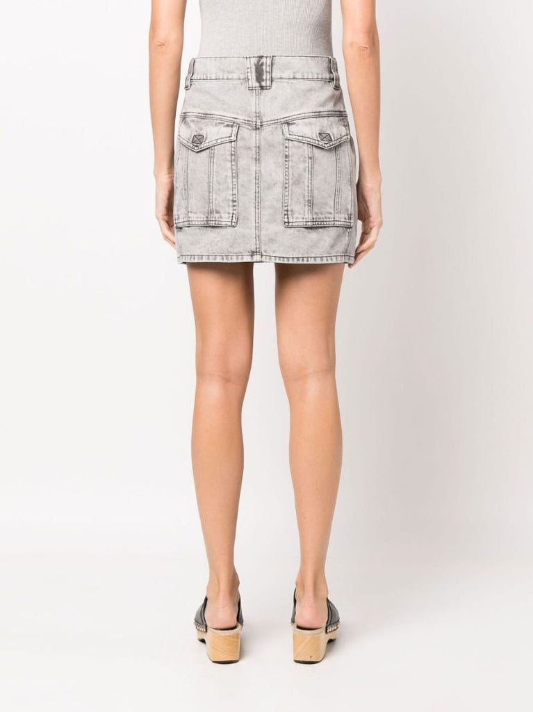 Grey Vicson Denim Mini Skirt