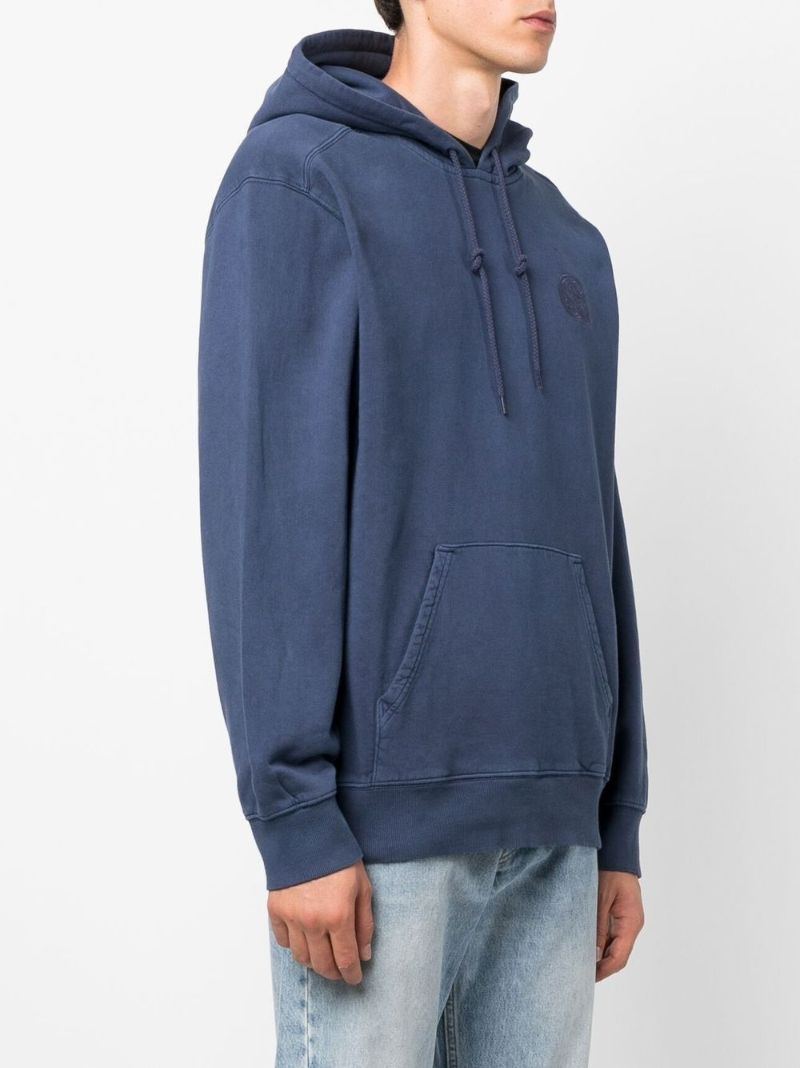 Blue Embroidered Logo Hoodie