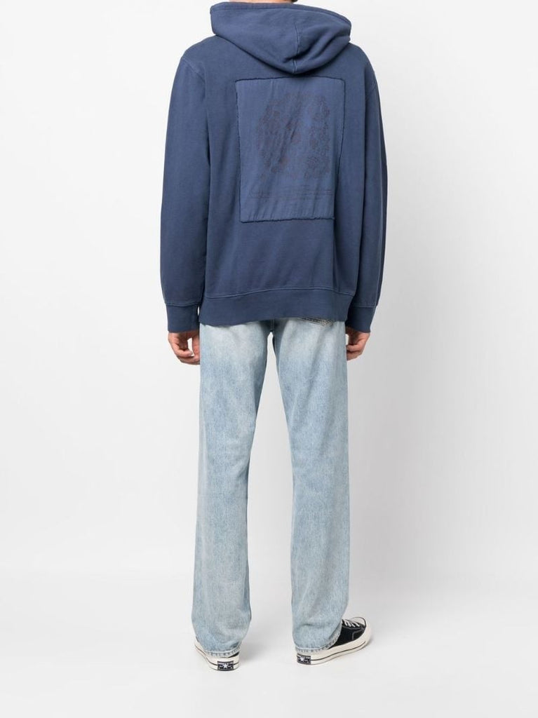 Blue Embroidered Logo Hoodie