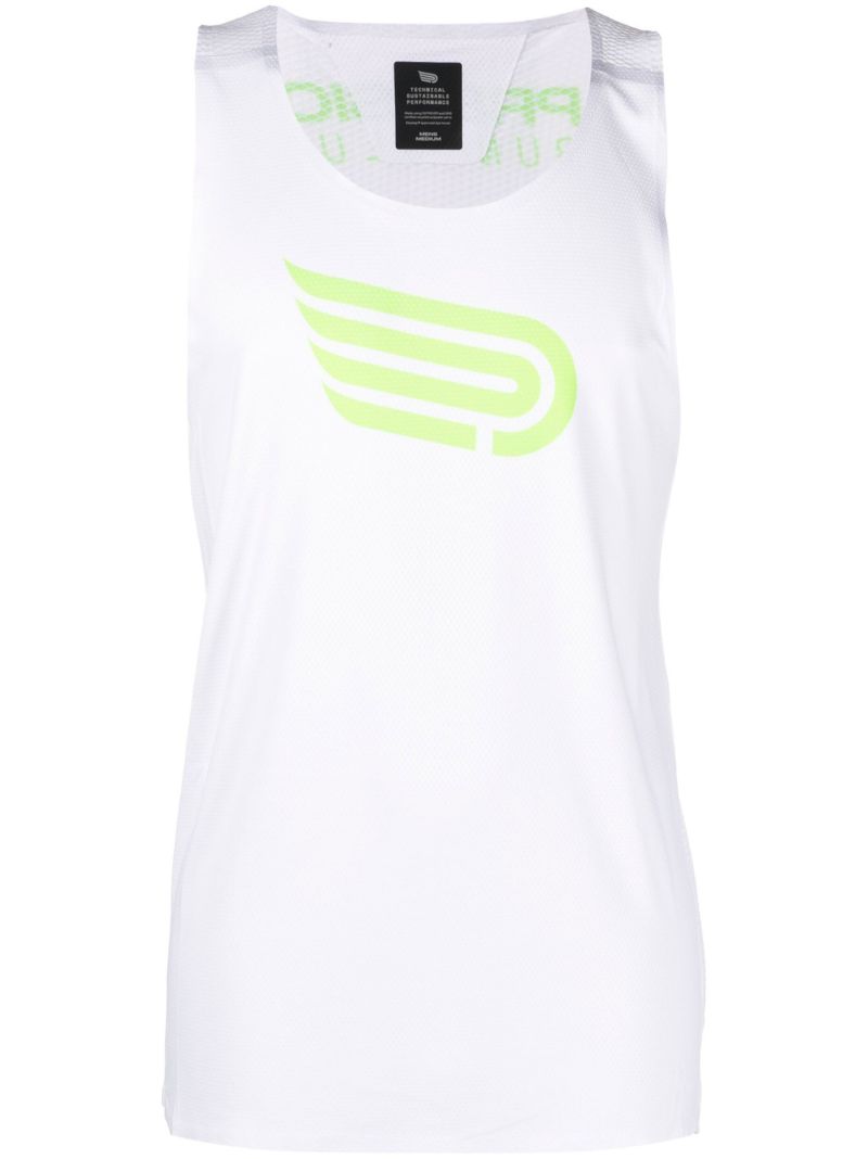 White Arahi Logo Print Running Vest