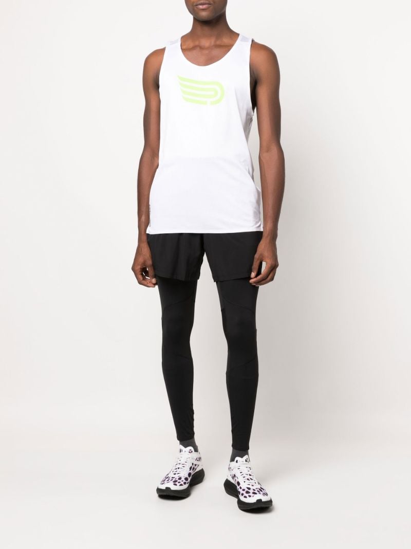 White Arahi Logo Print Running Vest