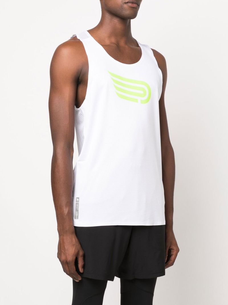 White Arahi Logo Print Running Vest