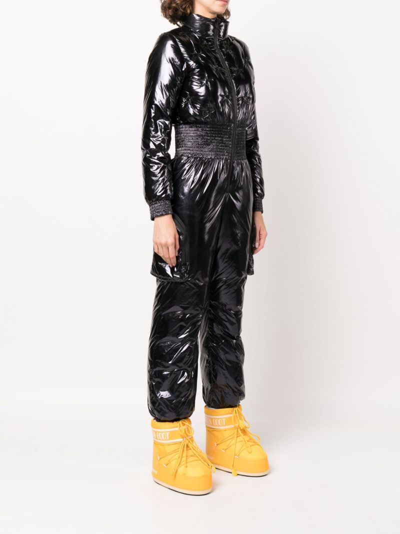 Black Ruched Padded Ski Suit
