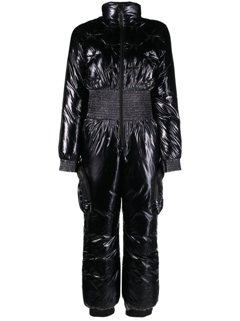Black Ruched Padded Ski Suit