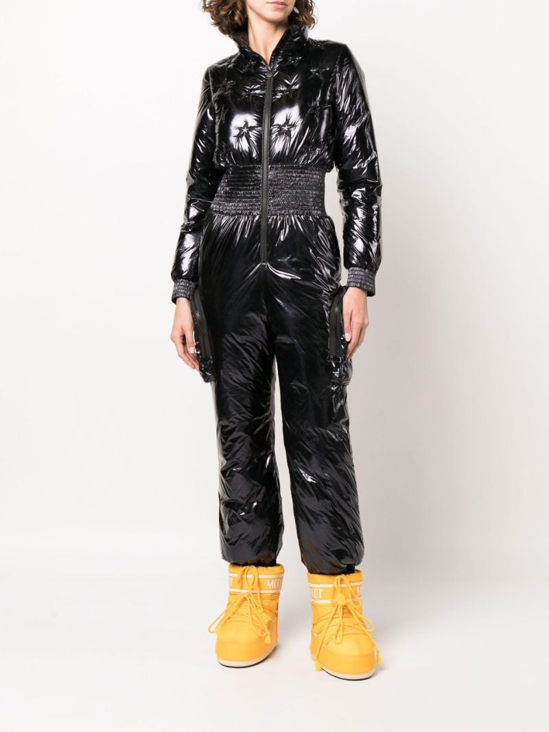Black Ruched Padded Ski Suit