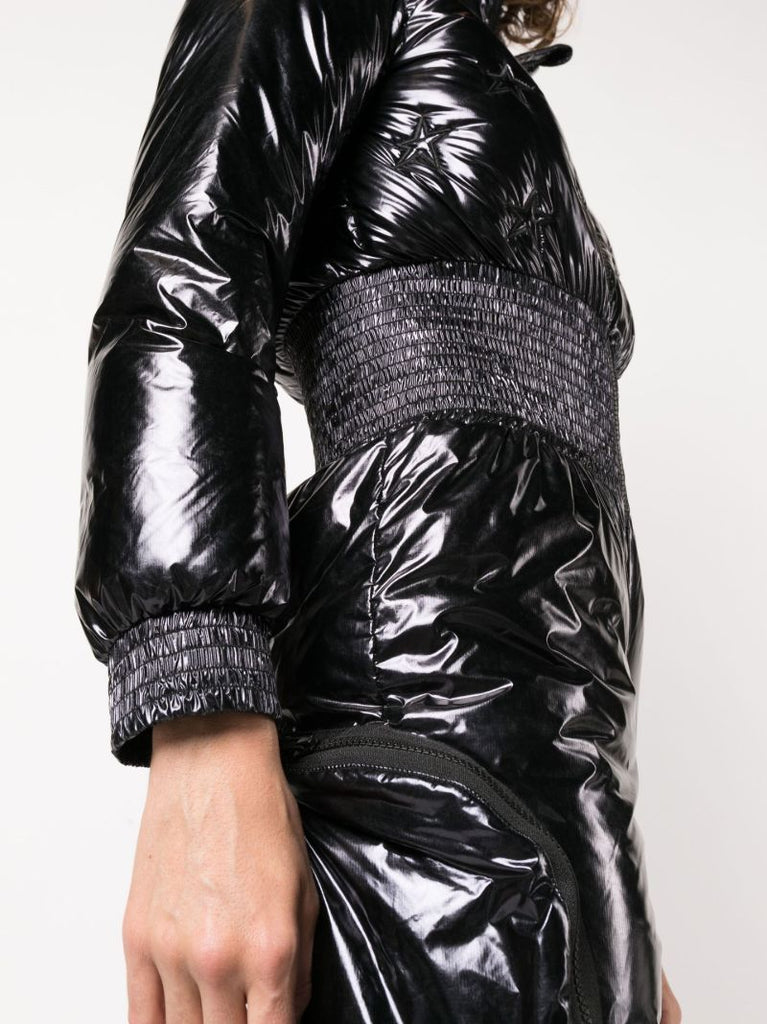 Black Ruched Padded Ski Suit