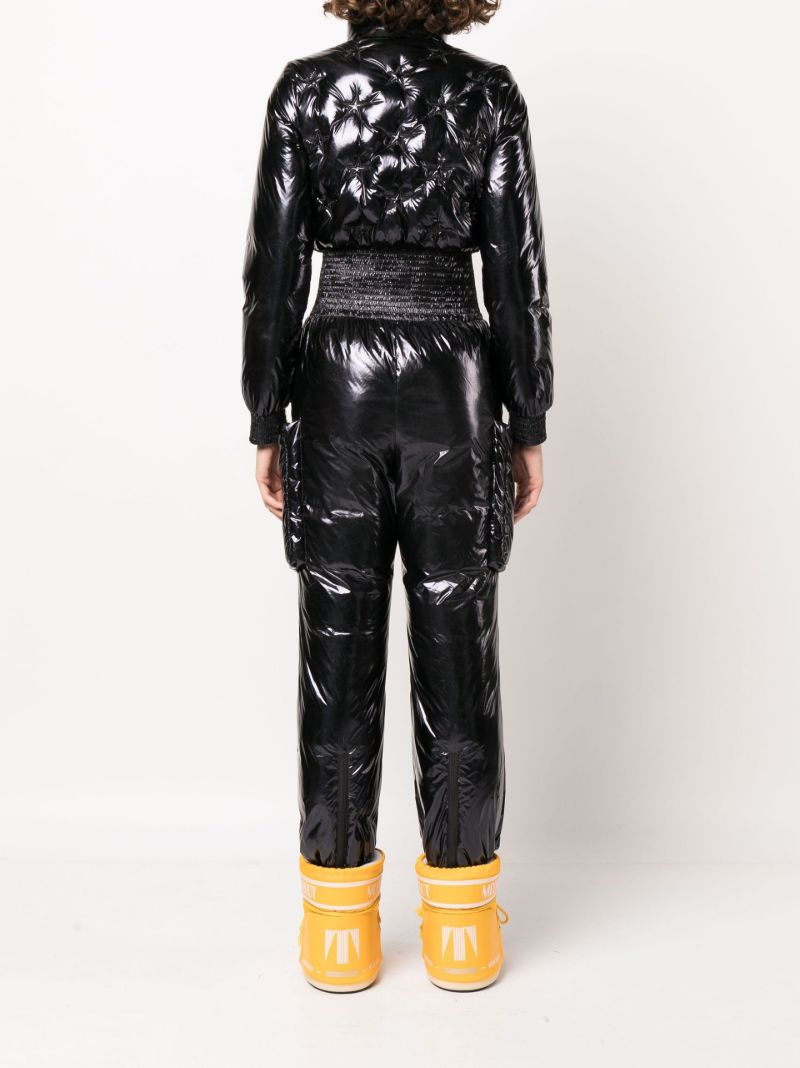 Black Ruched Padded Ski Suit