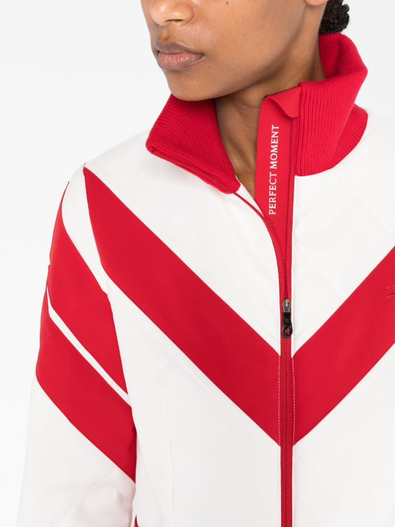 Red Panelled Straight-leg Ski Suit