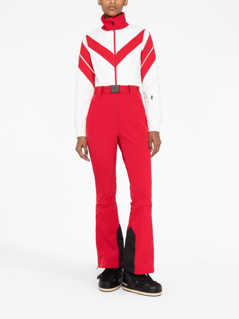 Red Panelled Straight-leg Ski Suit