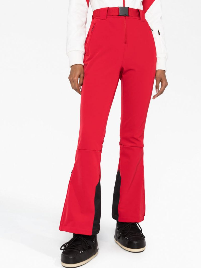 Red Panelled Straight-leg Ski Suit