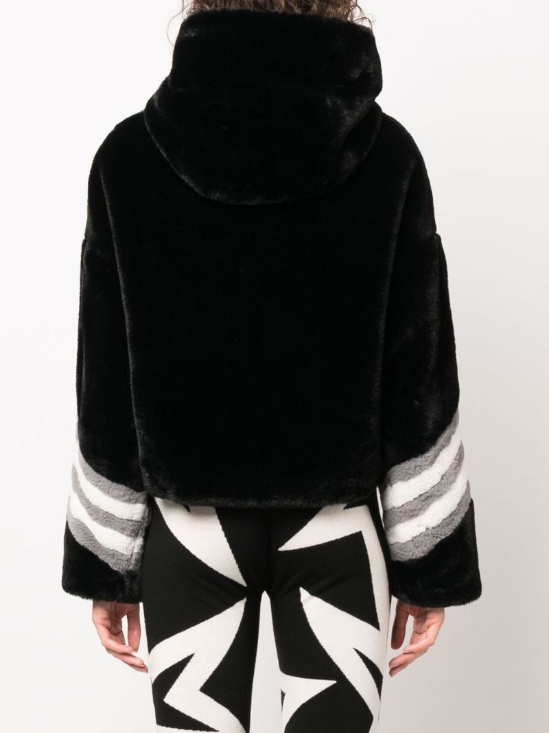 Black Panelled Hooded Ski Jacket