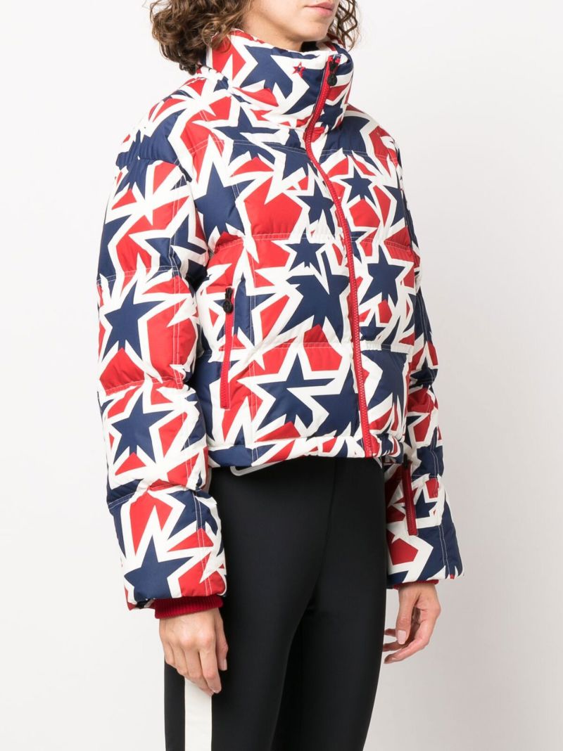 White Star Print Padded Ski Jacket