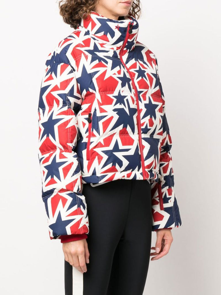 White Star Print Padded Ski Jacket