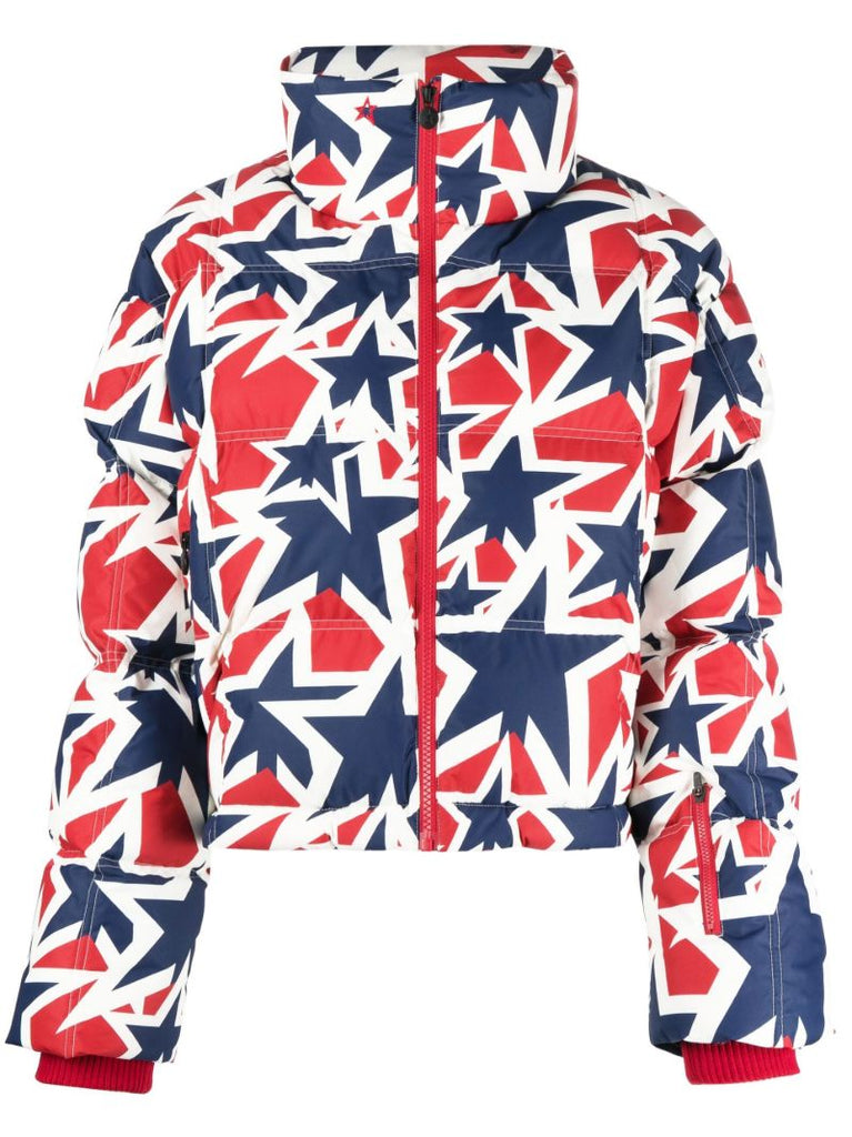 White Star Print Padded Ski Jacket