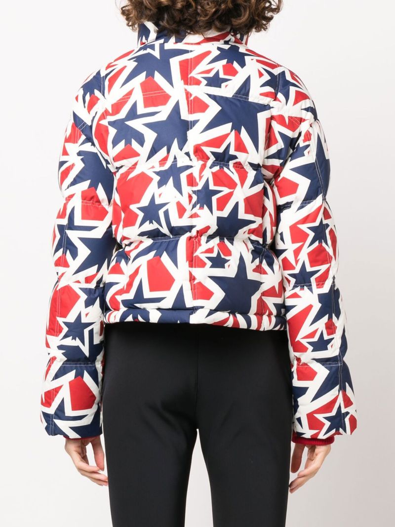 White Star Print Padded Ski Jacket