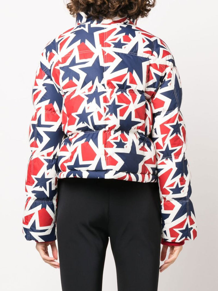 White Star Print Padded Ski Jacket
