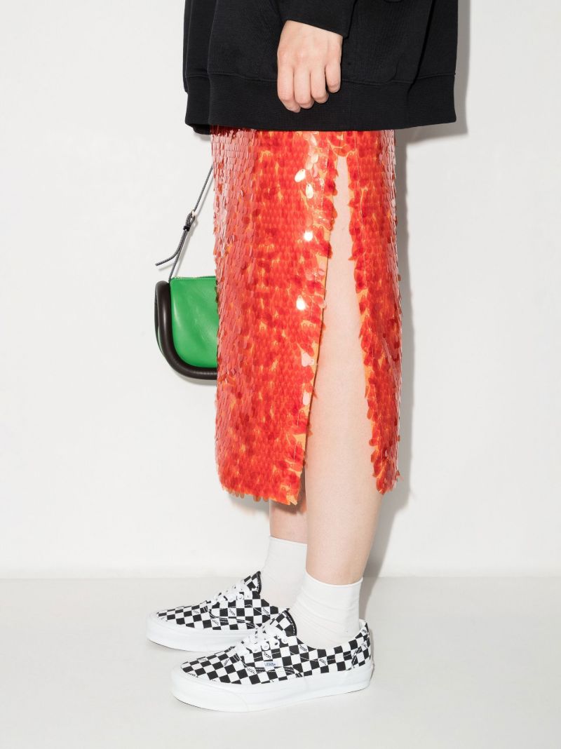 White Checkerboard Low-top Sneakers