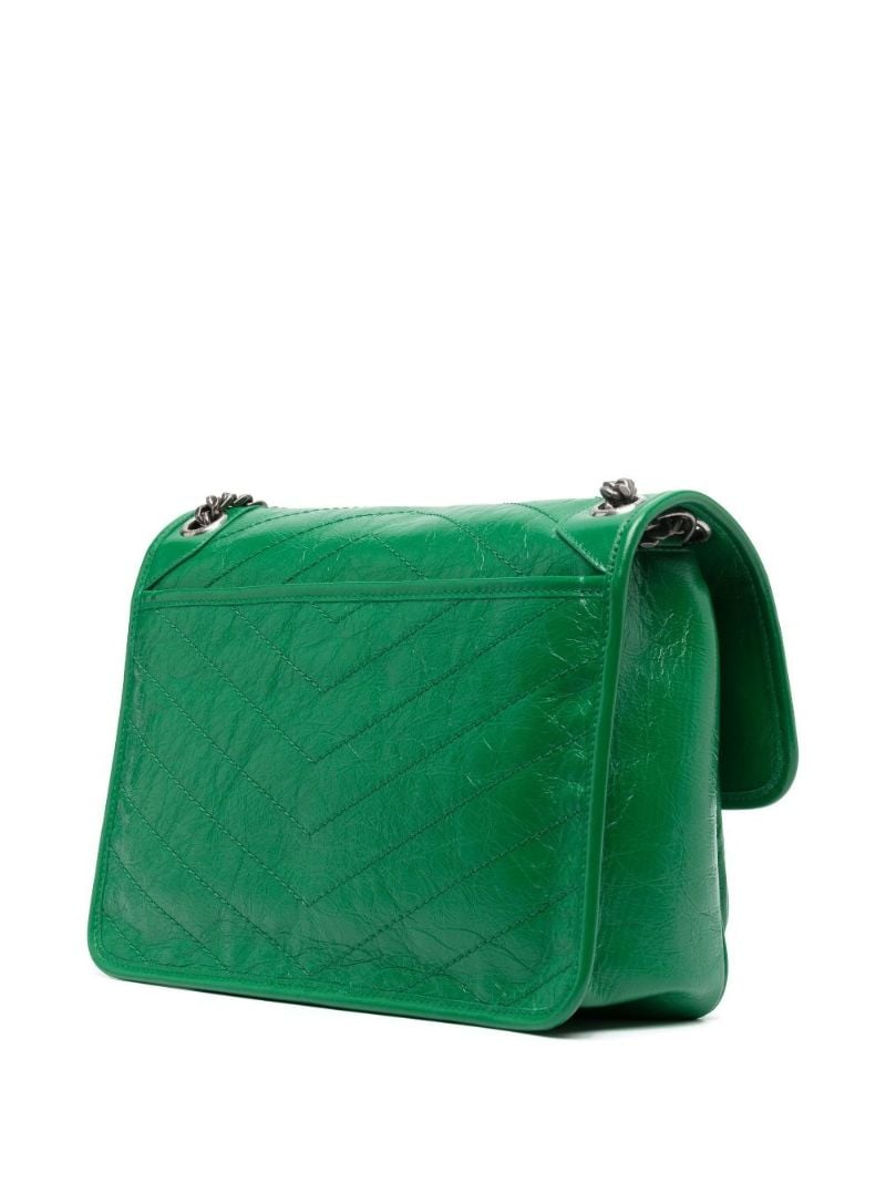 Green Niki Medium Leather Shoulder Bag