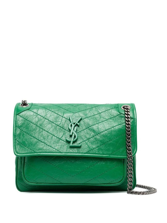 Green Niki Medium Leather Shoulder Bag